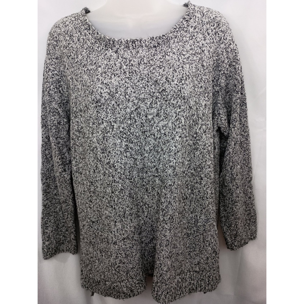 J Jill long sleeve sweater back white marl pattern Large vacation travel winter